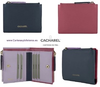 WOMEN'S WALLET WITH DOUBLE COIN PURSE CACHAREL IN COLOURED LEATHER